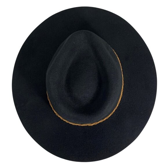 Womens Classic Wide Brim Felt Fedora Travel Western Fashion Hat Braided Band - Picture 7 of 9